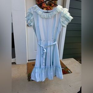😍 Beautiful Vintage “Partners Please” by Malco Modes Light Blue Dress with Lace👗